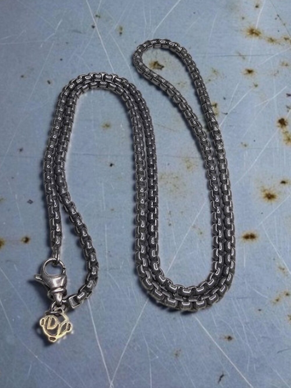 David Yurman 925 (SS) 585 (14K Gold) Box Chain Necklace - Unisex